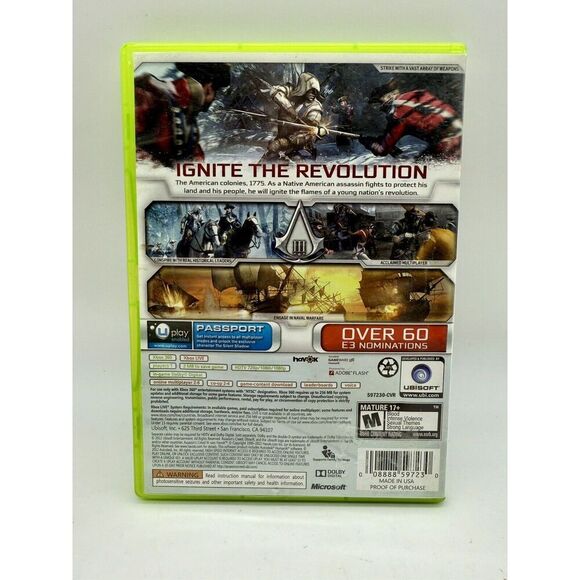 Assassin’s Creed 3 GameStop Edition Xbox 360 2 Disc Set Game Case & Manual‎ - Picture 2 of 4